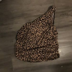 Cheetah print one shoulder tank top!